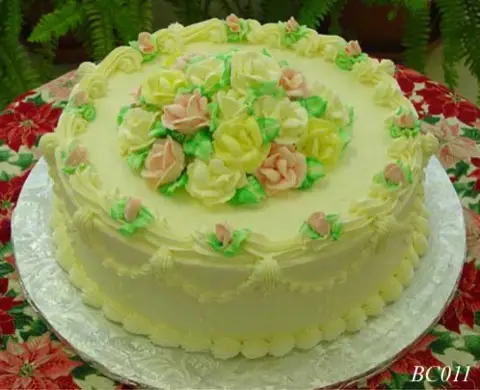 Birthday cake with colorful icing