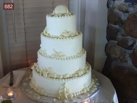Wedding cake with white icing detail