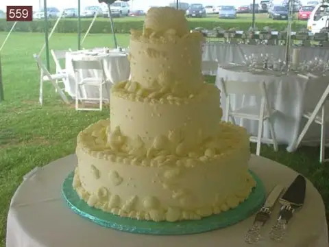 Wedding cake with floral accents